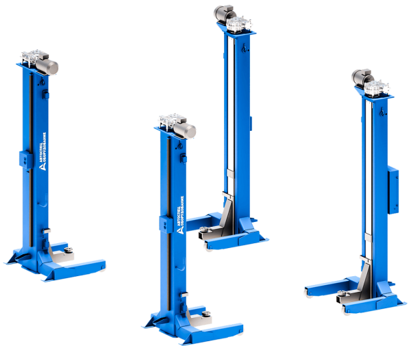 Передвижной автомобильный подъемник г/п 16 т, 4 стойки, для подъема троллейбусов за поддомкратные площадки ППТ-16