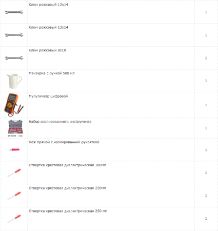 Комплект аккумуляторщика КА-301